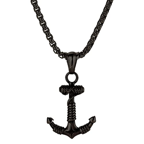 Fashion Frill Silver Chain Anchor Designer Chain Pendant For Men Boys Stylish Pendant Necklace Mens Jewellery (Style 2)