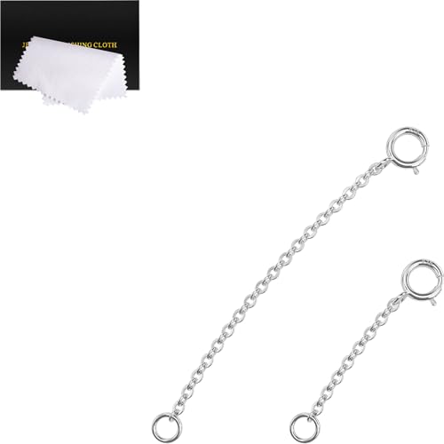 VANBARIS Necklace Extender Silver, 925 Sterling Silver...