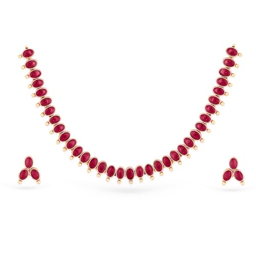 Image of Rubans Necklace Set Gold Plated Traditional Stylish Jewellery Gift for Women & Girls