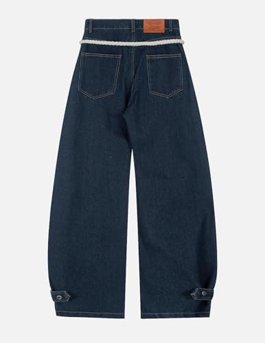 Aelfric Eden Barrel Jeans for Women Baggy Wide Leg Jeans Casual Drawstring Waist Denim Pants Trouser2