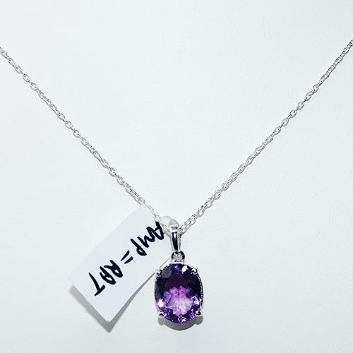 Pendentif améthyste violette en argent 925, cadeau de Noël idéal