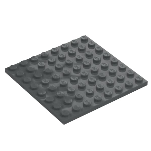LEGO Building Plate, 8 x 8 Studs, Part 41539 (Dark Bluish Gray, 10, Bricks)