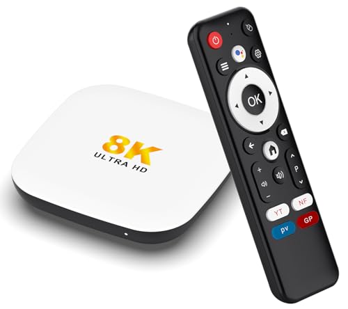 Android 14.0 TV Box 2025, 4GB RAM + 128GB ROM, LEFFOT M2 Plus 4K Ultra HD Smart TVBox, TV Box Android con 8K Decoding, Control Remoto de Voz, 2.4G y 5G WiFi 6, BT 5.4, HDR10, RK3528 Quad Core A53