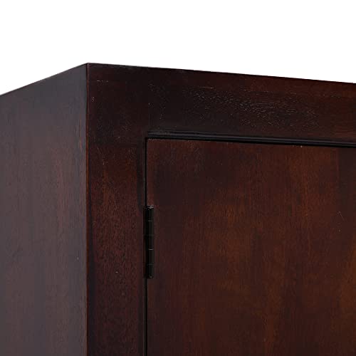 Image of Wakefit Wardrobe | 1 Year Warranty | Solid Wood Almirah, Cupboard for Clothes Storage | 2 Door, 4 Drawers | Brocade - Dark Brown