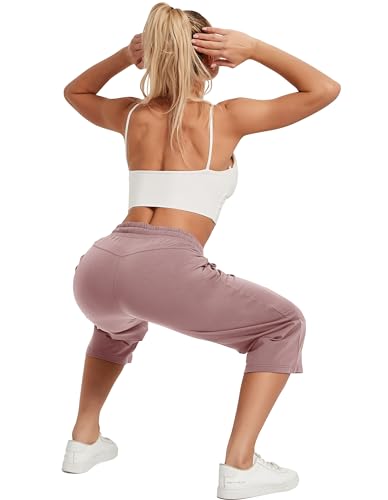 Image of SPECIALMAGIC Women Capri Pants Cotton Yoga Wide Leg Pajama Pants Capris Sweatpants Sports