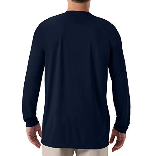Image of Men's 2 Pack Shirts UPF 50+ Sun UV Protection Long Sleeve Shirts for Fishing Running Hiking Outdoor (BlueBlack,L)