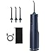 Munddusche kabellos, Neueste Wiederaufladbare Wasser Flosser mit 4 Modi & 4 Düsen & 1 Reisetasche, Tragbarer Zahnreiniger für Zuhause Büro Reisen, 360ML Wassertank, IPX7 Wasserdicht