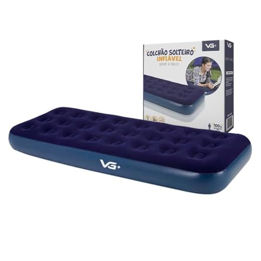 VG PLUS, Colchão Inflável Solteiro Flocked Comfort Vg Plus
