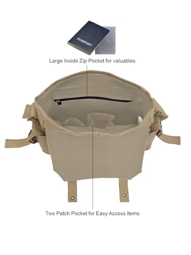 Image of The House of tara Denim Cotton Canvas Sling Messenger Bag for Men and Women I Multipurpose Crossbody Bag I Travel Bag with Adjustable Strap | Unisex Sling Bag Crossbody Handbag for Office /Travel