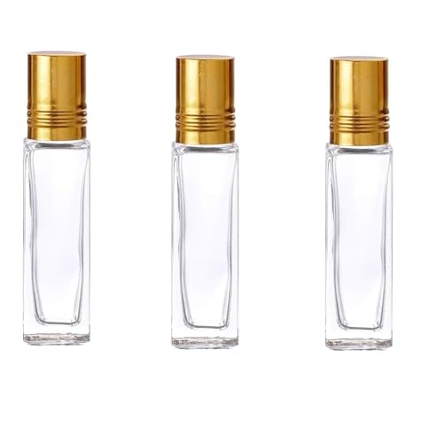 Image of 6ml Empty Bottles Transparent Refillable Reusable Roll on Glass Bottles for Attar | 6ml Perfumes Ittar Bottle | DIY | Aromatherapy | Essential Oils (SET OF 3)