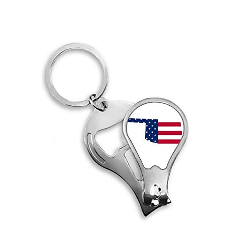 Coupe-ongles de pieds Oklahoma motif drapeau USA en forme de carte