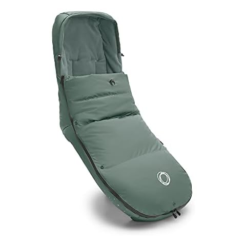 Bugaboo Winter Performance Footmuff for Winter and Extreme Weather, Must-Have Pushchair Accessory with Hood, Shoe Shield and Two-Way Zipper, Warm Cosy Toes in Pine Green Cover