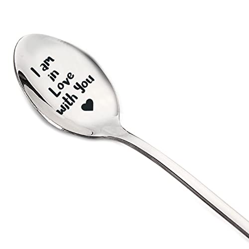 Geschenk für Ehemann, Freundin von Ehefrau, Freund, "I Am In Love With You", Löffel für Paare, Jahrestag, Valentinstag, Geschenke für Verlobte, Verlobte, Kaffeelöffel für ihn, GF BF Cover