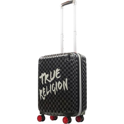 True Religion 22.5 Inch Carry-On Luggage, Hardshell Rolling Suitcase With Spinner Wheels, Black