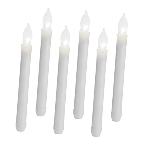 VILLCASE 6pièces Bougies Coniques LED sans Flamme Bougies Électroniques Décoratives Lot pour Mariage Et Fêtes