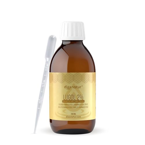 Dioxnatur Solución de Lugol 2% Calidad Farmacéutica 250ml | Fórmula Suave de Yodo y Yoduro de Potasio con Pipeta Precisa
