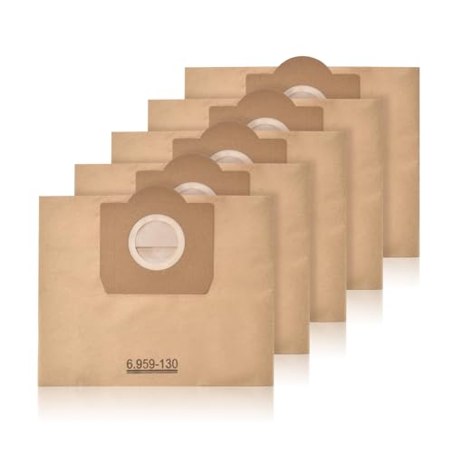 5 bolsas de filtro de papel para Kärcher 6.959-130.0, WD3 bolsas de papel para bolsas de filtro WD3 1629 MV3 Premium A2201/2604/2251/2554/2504/2204 bolsas de filtro Paperbags