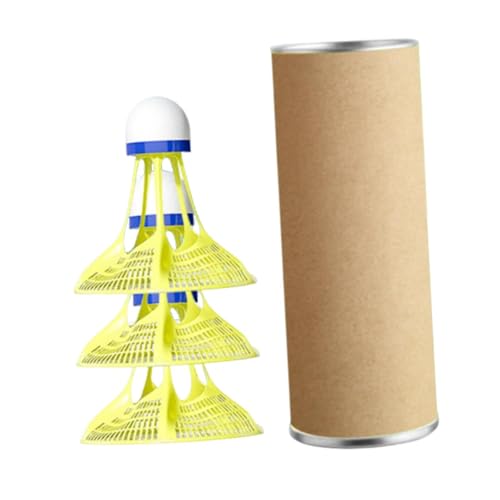 Menolana Wind Resistant Badminton Shuttlecocks 2.5x2.5inch Professional Portable for Sports Training Foam Head Accessory, Yellow 3Pcs