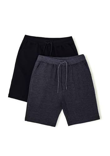 Kit Com 2 Bermudas Básicas Masculinas Em Moletom - Cinza Escuro E Preto P Kit Com 2 Bermudas Básicas Masculinas Em Moletom - Cinza Escuro E Preto P