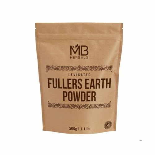 MB Herbals Fullers Earth Powder 1.1 LB | 500 Gram | Fuller's Earth | Multani Mitti | Bentonite Clay for Face Pack | No Fragrance | No Preservative