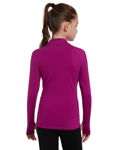 M MOTEEPI Fleece Girls Long Sleeve Shirts Quarter Zip Pullover Equestrian Girls Fall Winter Jackets2