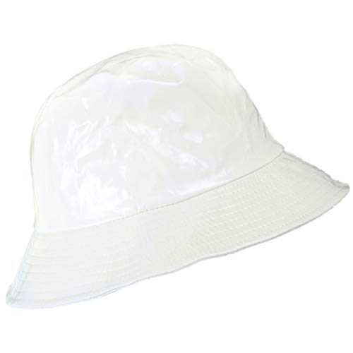 Preisvergleich Produktbild TOUTACOO, Regenhut, Wasserdicht, Wachstuch-Optik -Weiß