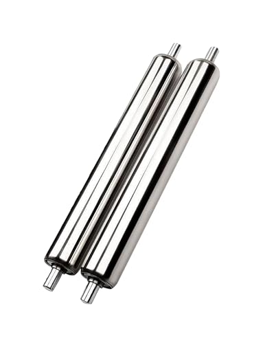 Set mit 2 robusten Stahl-Förderrollen, 100–1000 mm Länge, 38 mm Durchmesser, perfekt für Rollenbahnsysteme und Schwerlastlösungen