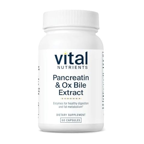 Vital Nutrients Pancreatin & Ox Bile Extract 500mg | Natural Digestive Enzymes for Women & Men | Supports Digestion of Protein, Fat, and Carbohydrates*| Gluten, Dairy & Soy Free | 60 Capsules Cover