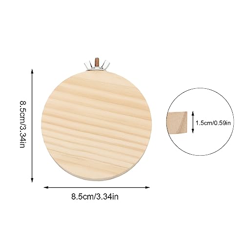 Image of 2 Pieces Bird Perch Platform Wooden Stand Toy for Small Bird Parrot Parakeet Cockatiel Budgie Lovebirds Conures Finches Rat Cage Accessories (Circular)