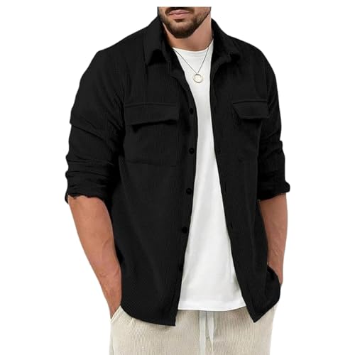 Image of COMBRAIDED Corduroy Men's Full Sleeve Casual Striped Shirt - Comfort Fit, Ideal Stylish and Versatile Clothing