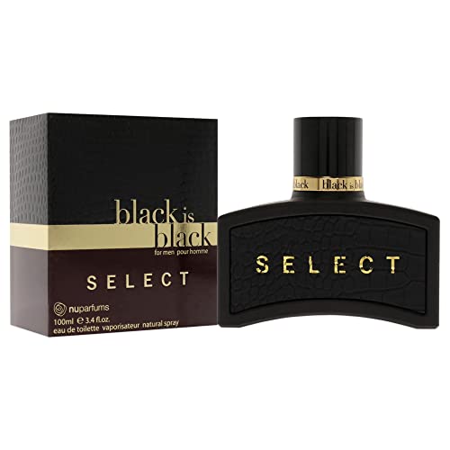 NuParfums Black is Black Select Pour Homme Eau De Toilette Spray, 3.4 Ounce