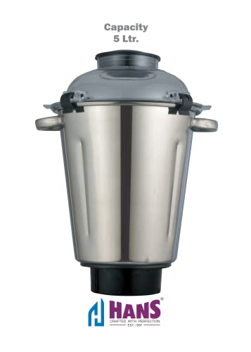 HANS Dominar X Pro 2200 Watts 3 HP Commercial Mixer Grinder With 2 Jar Heavy Duty Black Grey