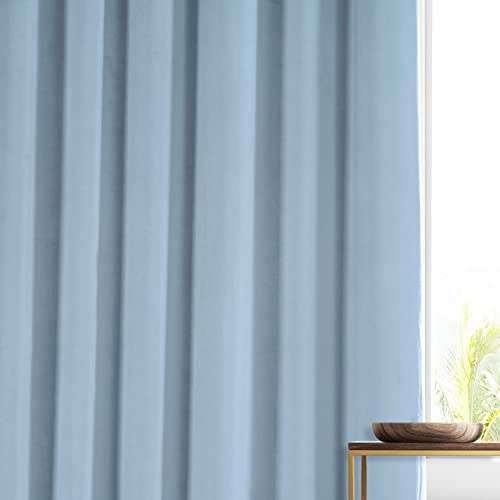 Image of HPD Half Price Drapes Signature Plush Velvet Blackout Curtains for Bedroom (1 Panel), 50W X 96L Hotel Black Out Curtains for Living Room, Thermal Insulated Blackout Curtains for Windows, Starry Blue