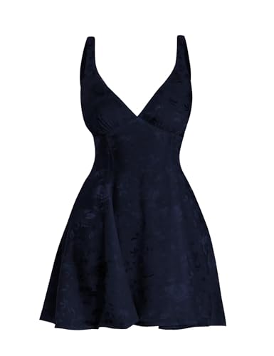 Satin Homecoming Dress for Teens Short Prom Dress V Neck Cocktail Mini Party Dress with Bow MR109