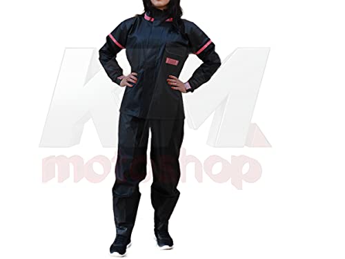 Capa de chuva PVC Yess Motoqueiro Feminina Impermeável Resistente com bolso e refletivos rosa M