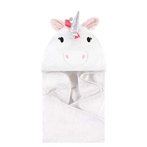 Image of Hudson Baby Unisex Baby Cotton Animal Face Hooded Towel, Rainbow Unicorn, One Size