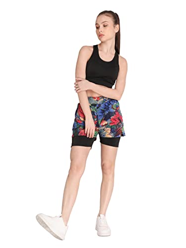 Image of CHKOKKO Gym Shorts for Women Workout Sports Running Quick Dry Fit Double Layer Inner Compression with Pockets Breathable Lightweight Wear
