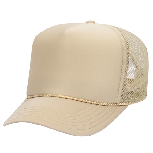 Image of OTTO Polyester Foam Front 5 Panel High Crown Mesh Back Trucker Hats in 97, Bulk, Wholesale