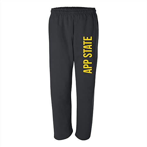 UGP Campus Apparel AB1352 - App State Mountaineers Super Block Sweatpants - Large - Black