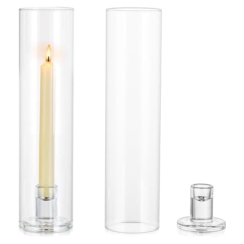NUPTIO Hurricane Glass Candle Holders Set Cover