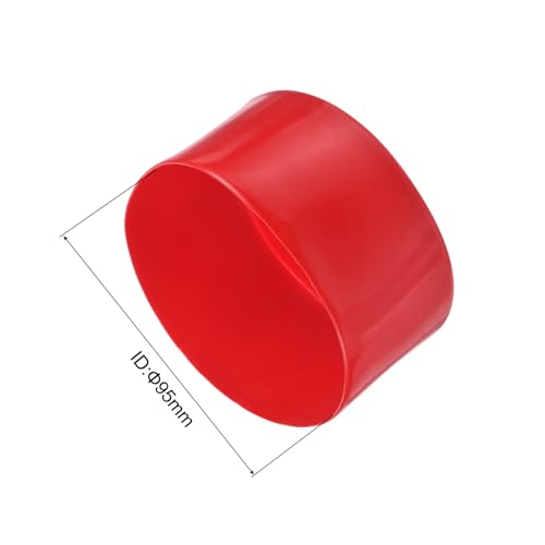 Image of uxcell 4pcs Rubber End Caps 3 3 /4 inch(95mm) ID Vinyl Round End Cap Cover Screw Thread Protectors Red, 50mm Height