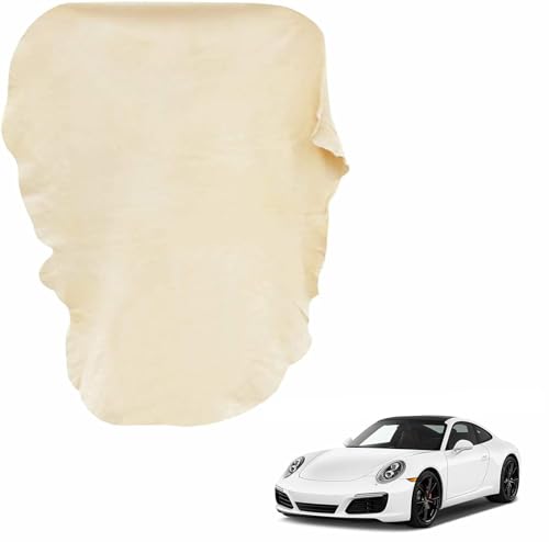 Peau de Chamois Voiture,Peau de Chamois,Naturelle Chamoisée Cuir Véritable Verre Miroir Vitre,Chiffons de Nettoyage Doux Non Pelucheux Peau de Chamois,pour...