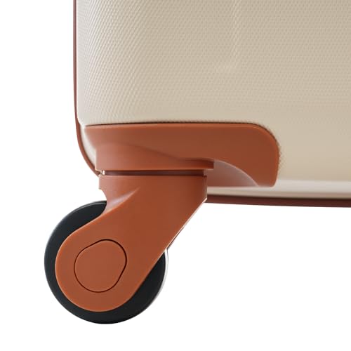 2-Piece Lightweight Luggage Set for Travel, Expandable with Spinner Wheels, 20-Inch & 24-Inch, Khaki/Brown4