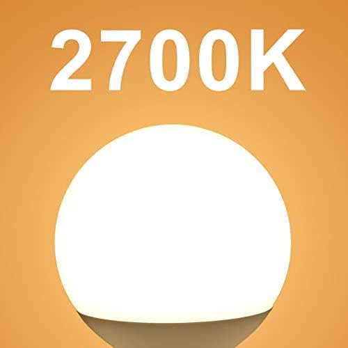 Miniatura 8 de Hansang 12 unidades de bombillas de tocador para baño, bombilla LED redonda de base E26, 2700 K, blanco cálido, 60 W de equivalencia, G25, bombilla