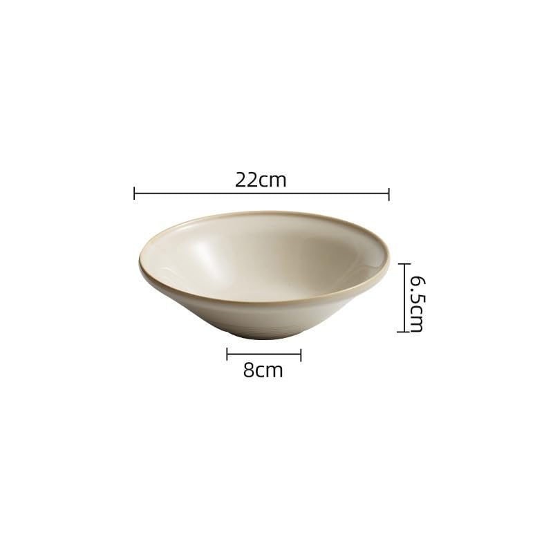 Miski na zupę beżowa miska na zupę Ceramiczne zastawa stołowa do domu Restauracja Gotowana ryba Duża miska Salon Miska na przekąski Miski na kolację (S)