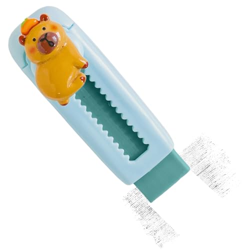 かわいい消しゴムセット - 猫の足ゴム、マルチカラースリーブ|スライドリフィルスタイル、漫画動物のステーション、スケッチを書く生徒のためのソフト補正ツールスクールオフィスデスク