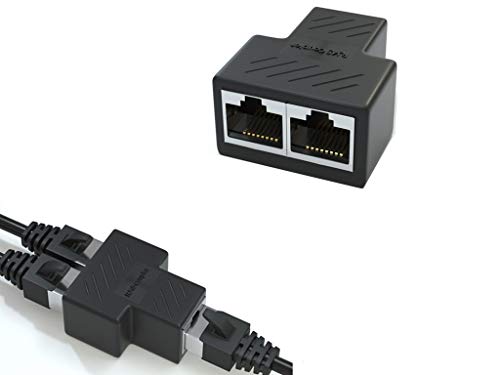 YOUBO Adaptador de Conector 1 a 2 vías RJ45 Ethernet LAN Red...