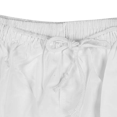 Trousers for Men White Men Muslim Trousers Cotton Loose- Afghan Pants with Waist Elastic Band for Prayer, White (XL-White)4