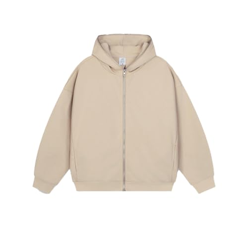 Mi Bo Tong Oversized Mens Hoodies Streetwear Unisex Sweatshirt Heavyweight Sports Full Zipper Plain Hoody