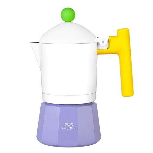 MERMOO YILAN 直火エスプレッソメーカー 3Cup 150ml モカポット エスプレッソマシン アウトドア アルミ コーヒーメーカー (パープル)